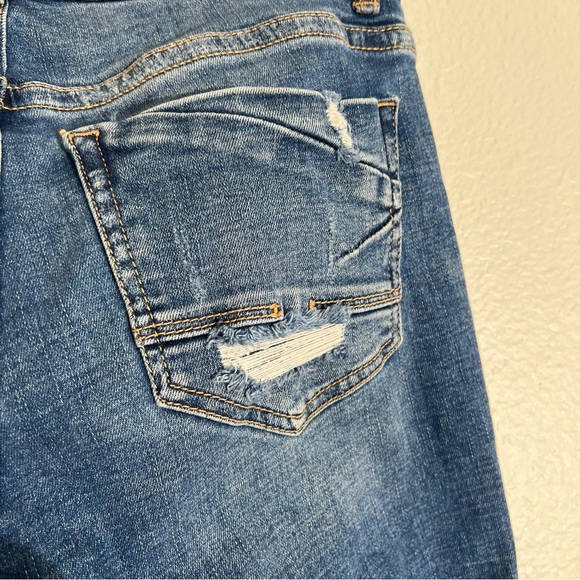 Buckle BKE Stella Slim Fit Mid-Rise Bootcut Distressed Blue Denim Jeans Size 26 - Picture 10 of 13